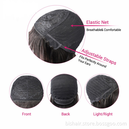 Wholesale Brazilian Human Hair Wigs With Bangs Full Machine Made Nature Wig Body Wave Wigs For Women Glueless Remy